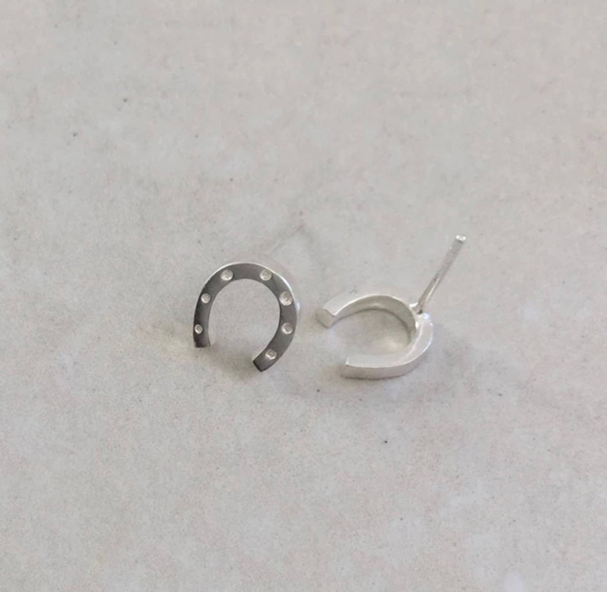 Sterling Silver Horseshoe Stud Earrings
