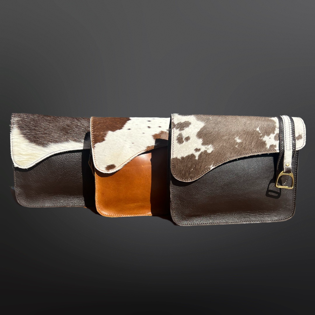 Ver 2 - English Saddle Equestrian Hair On Cowhide Crossbody Purse