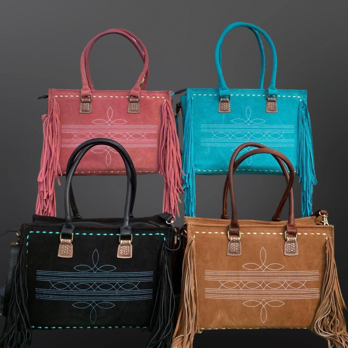 Boot Stitch Western Fringe Handbag