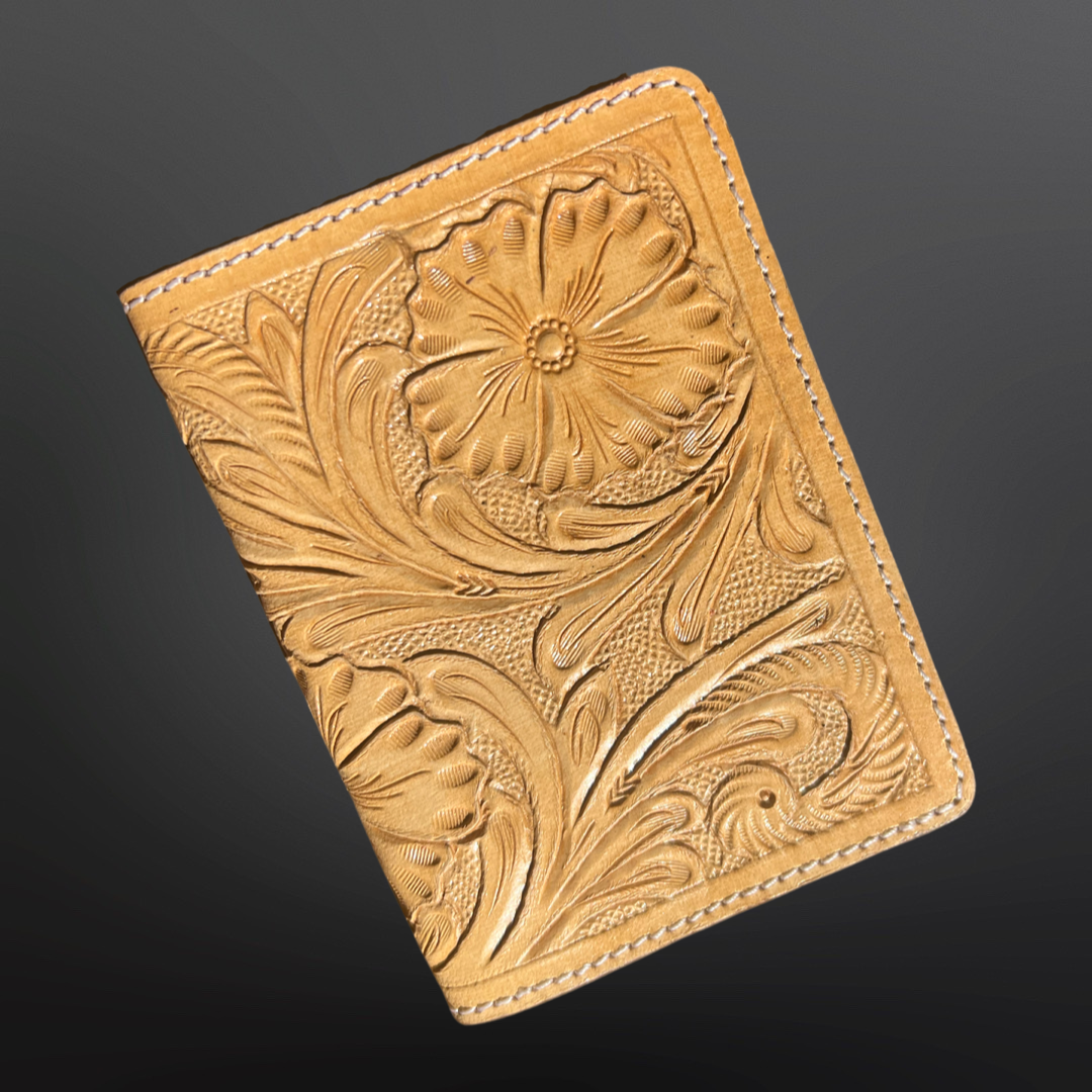 Western Tooled Leather Passport Cover