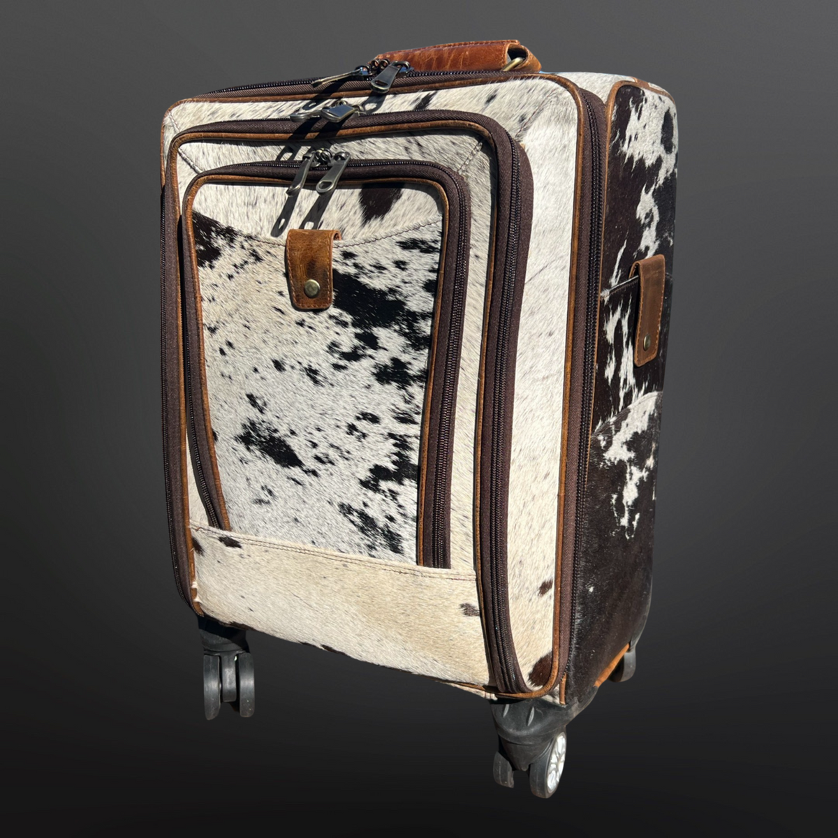 Western Cowhide Wheeled Carry On Suitecase