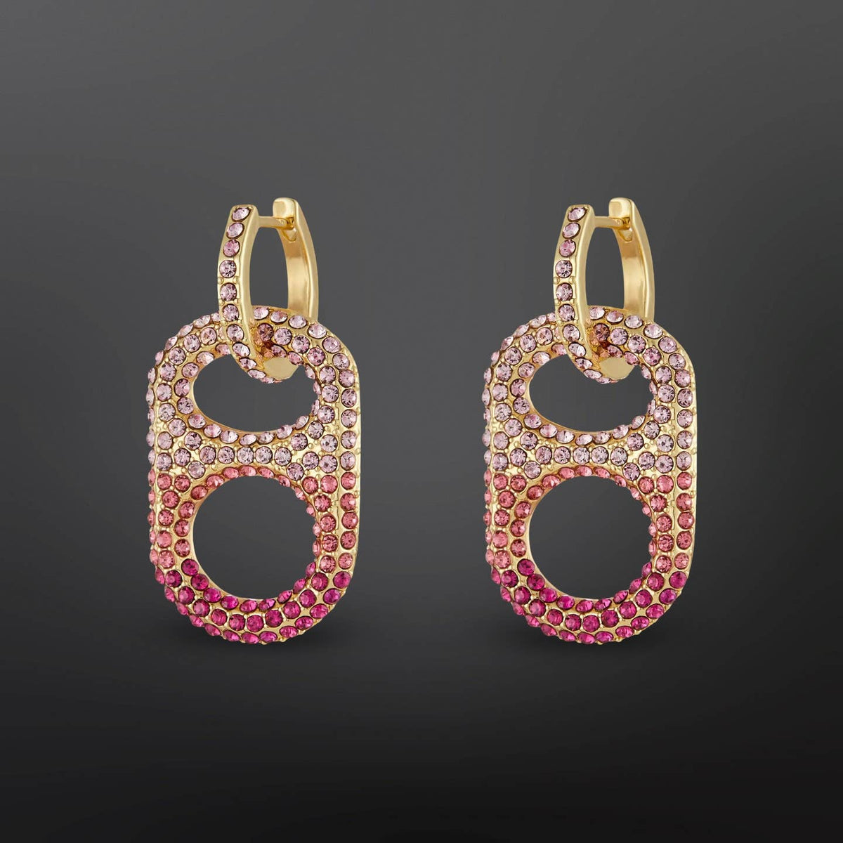 Western Glam Soda Pop Tab Pink Cubic Zirconia Earrings