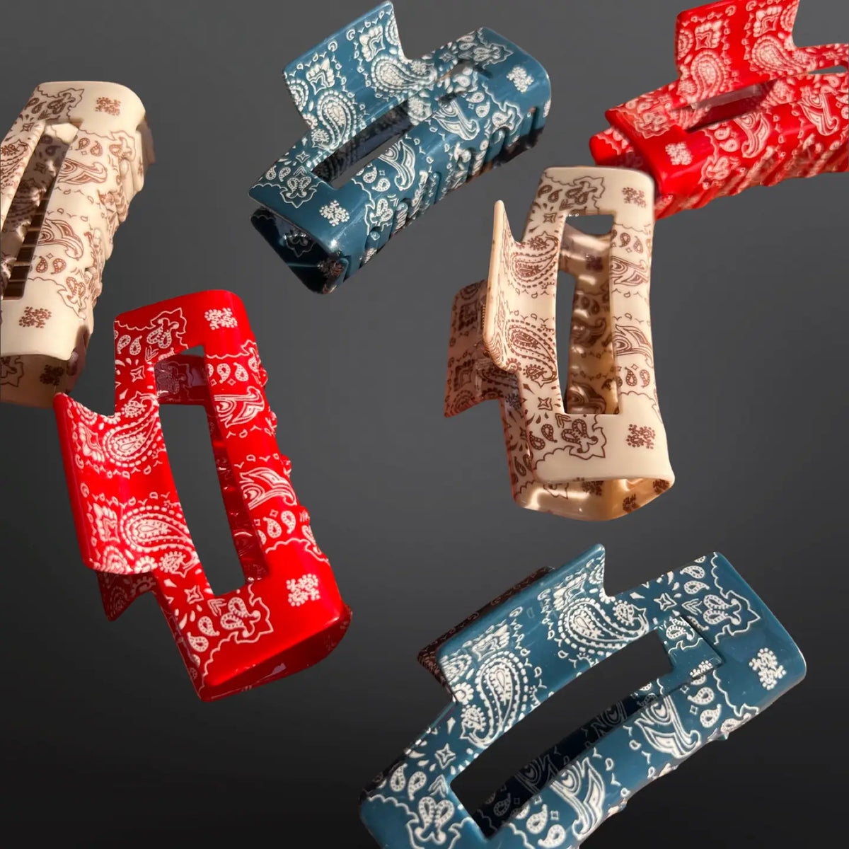 Western Paisley Bandana Print Claw Clip