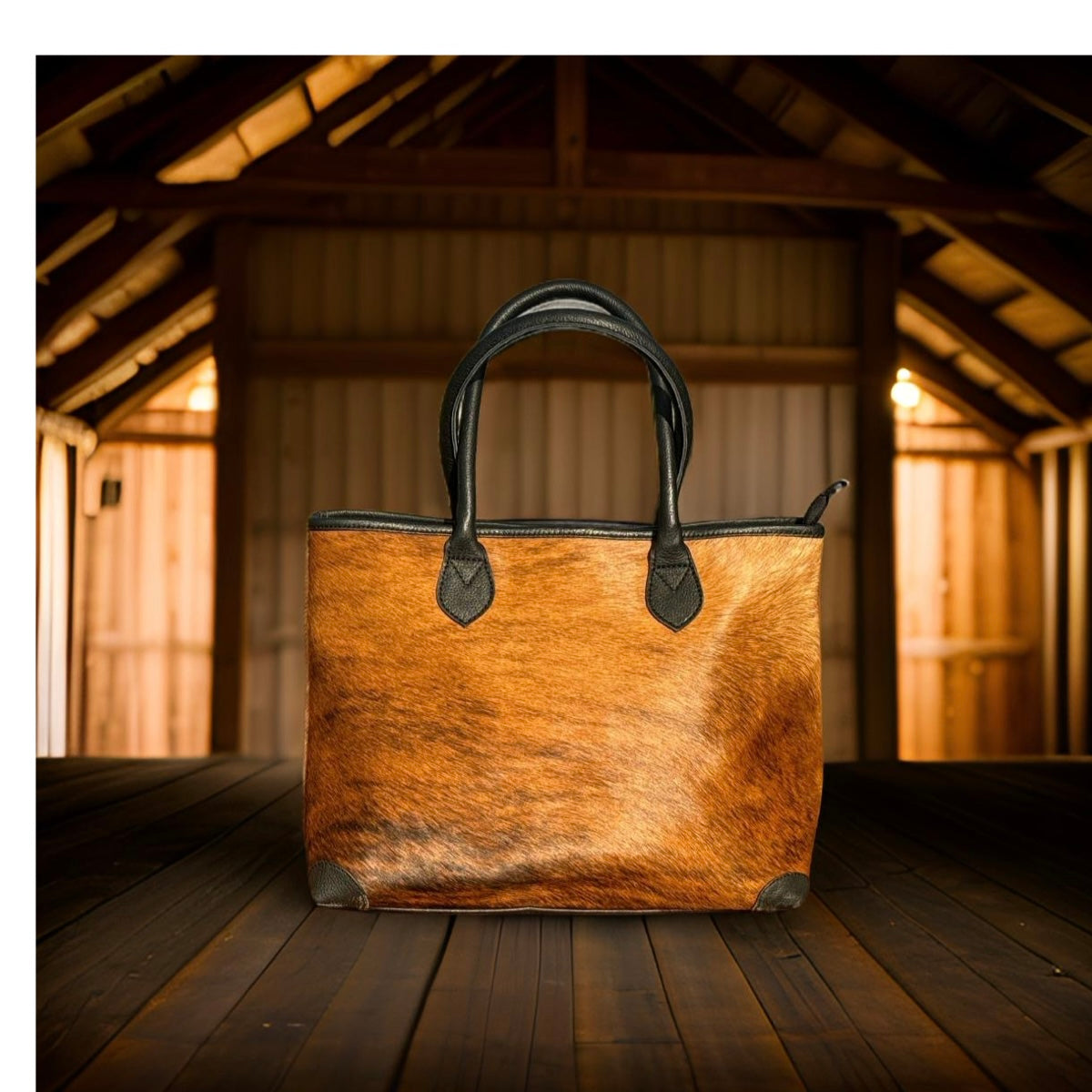 Brindle Genuine Cowhide Tote Handbag