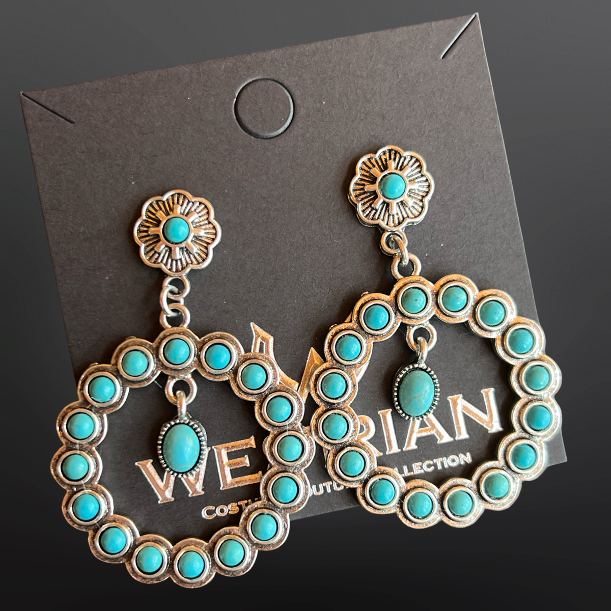 Western Faux Turquoise Earrings
