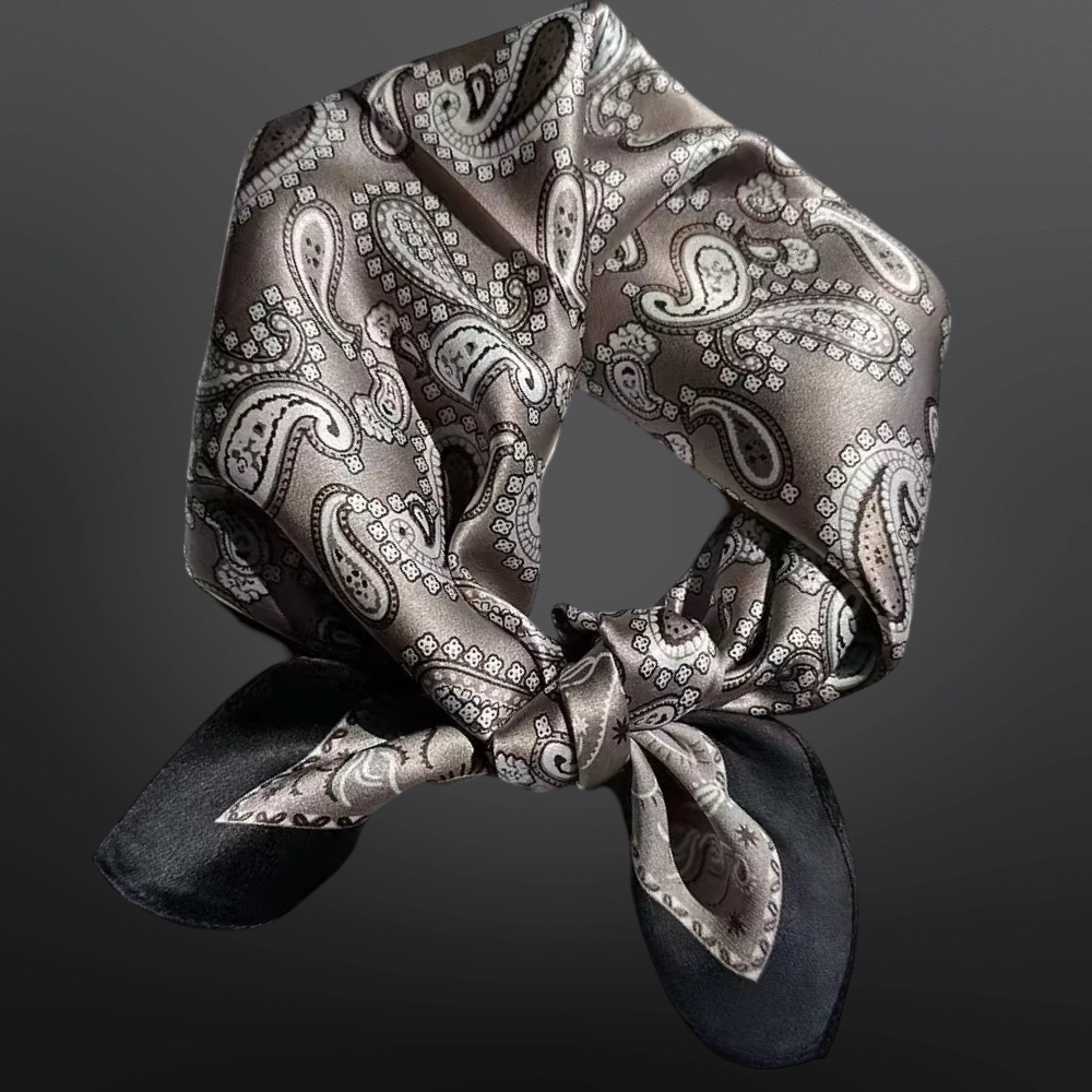 Patterned scarf on a dark background