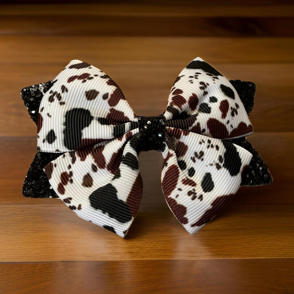 Western Cow Print Hair Bow 