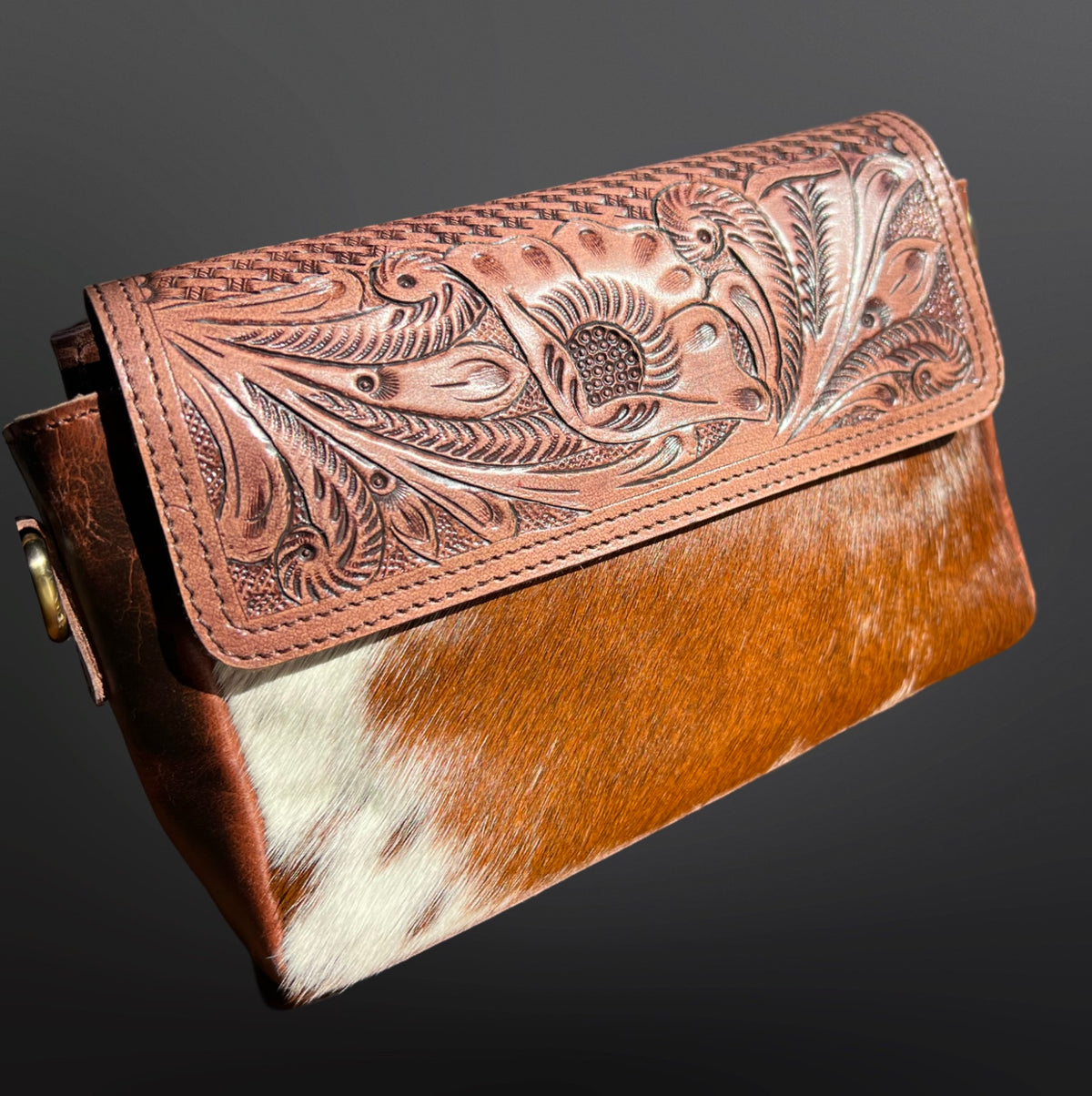 Cowhide Crossbody Clutch Handbag