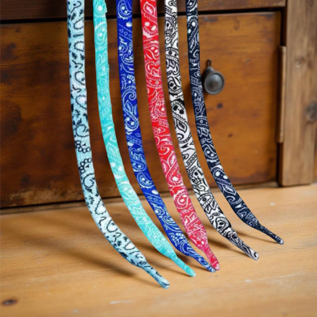 Western Paisley Bandana Print Shoelaces