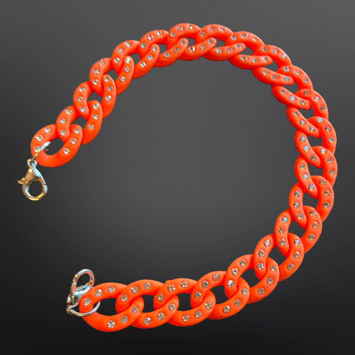 Western Trucker Band - Hunter Orange Rhinestones