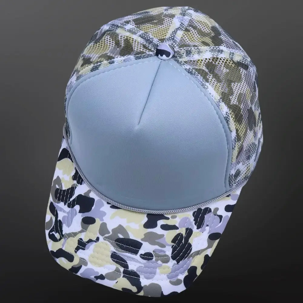 Foam Trucker Hat Blank - Light Gray Camo Cap