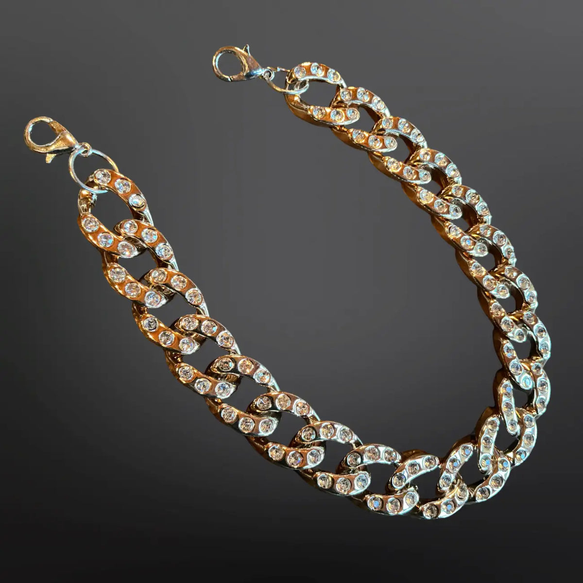 Western Trucker Hat Band - Gold Silver Rhinestone