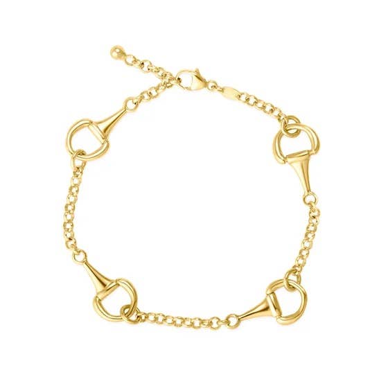 Equestrian Horse Snaffle Bit Sterling Silver Bracelet